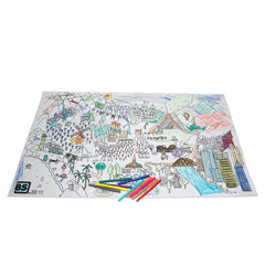 Poster de colorat lavabil XXL cu carioici