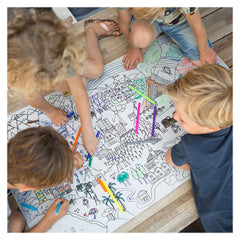 Poster de colorat lavabil XXL cu carioici