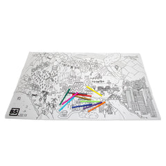 Poster de colorat lavabil XXL cu carioici