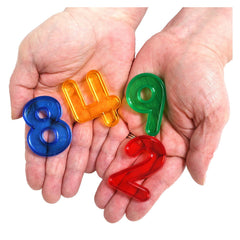 Numere transparente colorate, set 10 piese, Edx Education