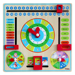 Calendar educativ din lemn, limba romana