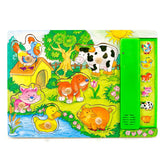 Puzzle cu maner si sunete Animale de la ferma