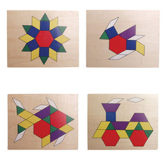Set mozaic din lemn Tangram cu modele