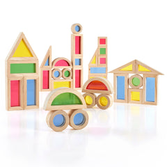 Junior Rainbow Blocks set 40 piese, Guidecraft