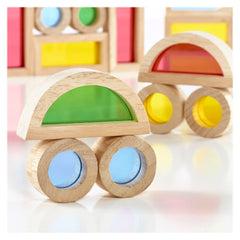 Junior Rainbow Blocks set 40 piese, Guidecraft