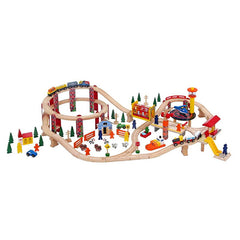 Mega circuit feroviar si auto (114 piese)