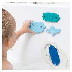 Puzzle de baie, set 11 piese, Balene si pestisori, Quut Toys
