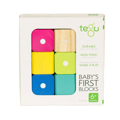 Tegu Baby 6, primele blocuri din lemn magnetic, 6 buc.