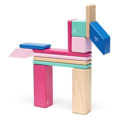 Tegu Blossom, set 14 piese din lemn magnetic