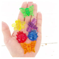 Set de sortare, Insecte translucide colorate, 96 piese