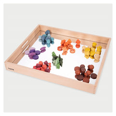 Tava mare din lemn cu oglinda acrilica