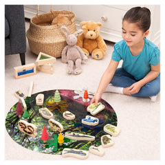 Blocuri din lemn cu Reptile si Amfibieni, 15 piese, TickiT