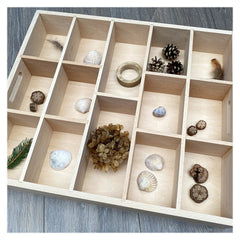 Tava de sortare din lemn cu 14 compartimente, TickiT