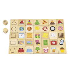 Puzzle de asociere din lemn, Invatam formele, Viga Toys