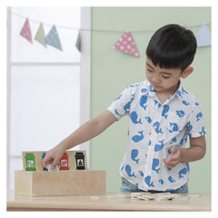 Sortator din lemn, deseuri selective, Viga Toys