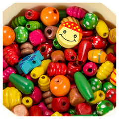 Margele de insirat din lemn, 210 buc., Viga Toys