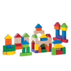 Cuburi constructie din lemn, 75 piese, Wonderworld