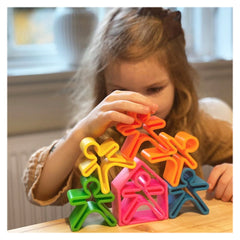 Set senzorial openended cu 12 piese, neon, Dena Toys