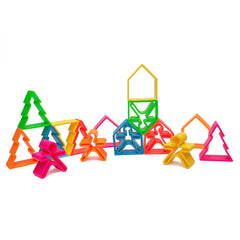 Set senzorial openended cu 18 piese, neon, Dena Toys