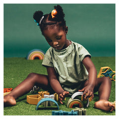 Rainbow, joc montessori de stivuire, 6 piese, nature