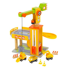 Set garaj din lemn cu macara si utilaje