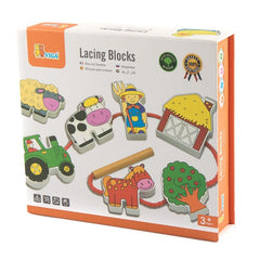Margele de insirat din lemn, Ferma, Viga Toys