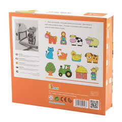 Margele de insirat din lemn, Ferma, Viga Toys