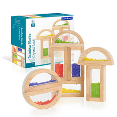 Rainbow Blocks cu margele colorate, Guidecraft