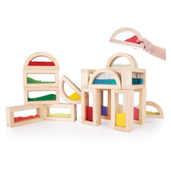 Sensory Rainbow Blocks, set complex cu 18 piese, Guidecraft