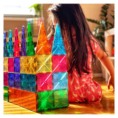 MAGNA-TILES Clear Colors, set magnetic 100 piese