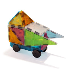 MAGNA-TILES Grand Prix, set magnetic 50 de piese cu masinute