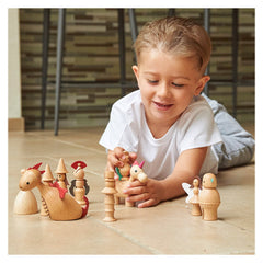 Lumea Basmelor, set 10 figurine din lemn, TickIT