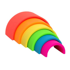 Rainbow, joc montessori de stivuire, 6 piese, neon