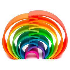 Rainbow, joc montessori de stivuire, 12 buc, neon